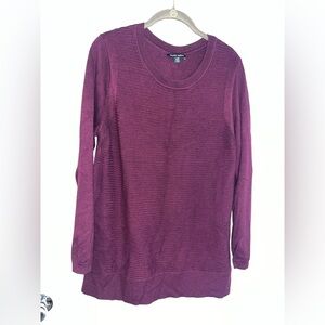 Hilary Radley Womens Long Sleeve Cotton Academia Tennis 2fer Sweater Top Sz L